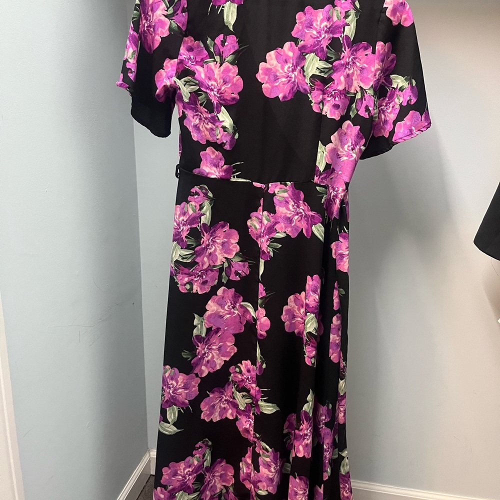 Whimsigoth Purple and Black Wrap Dress